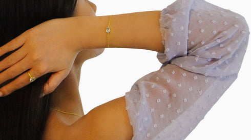 Divya दिव्या | Blauer Topas | Armband | 18K Vermeil Vergoldung